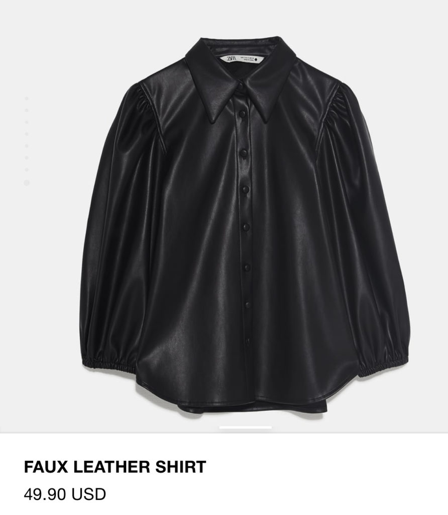 ZARA FAUX LEATHER SHIRT