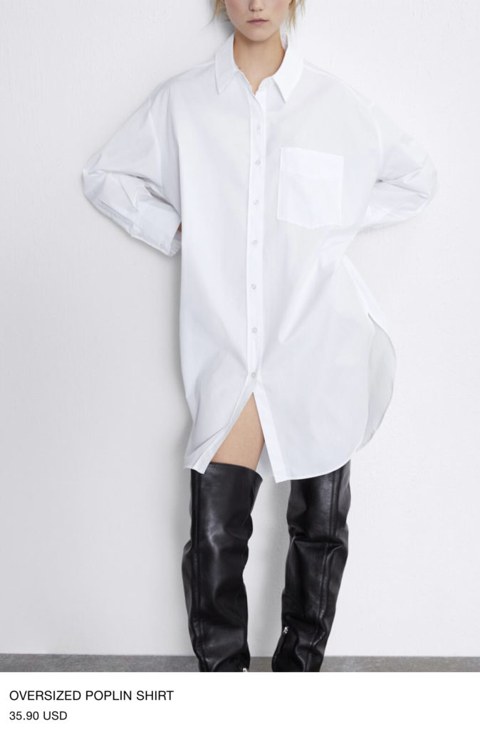 ZARA OVERSIZED POPLIN SHIRT