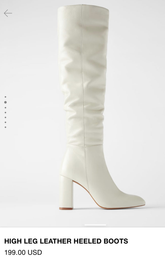 ZARA TALL WHITE BOOTS