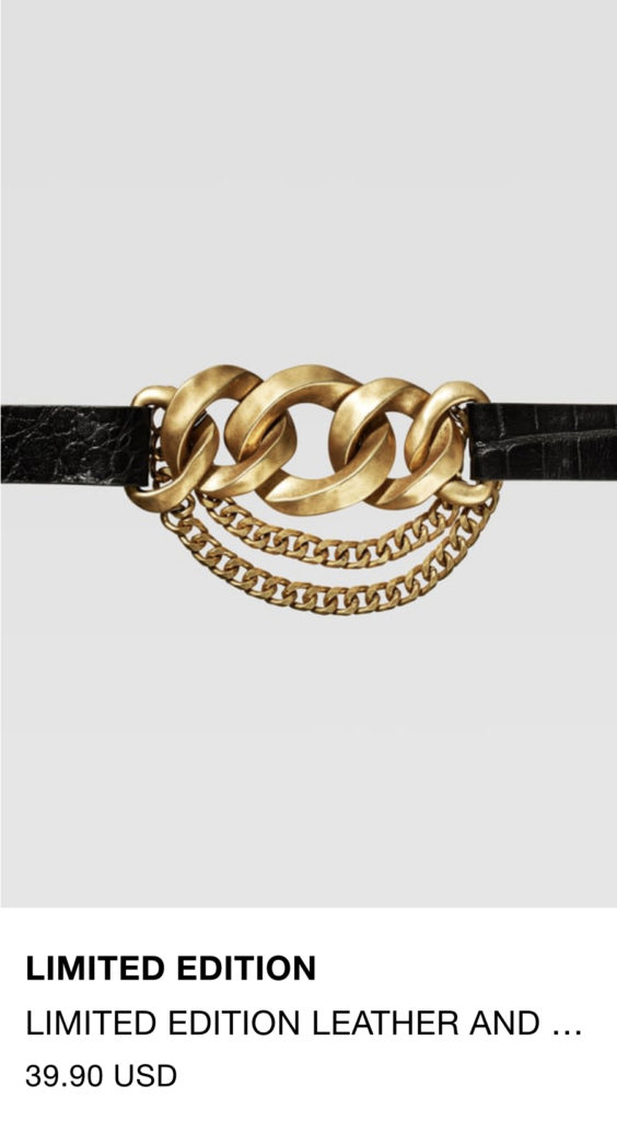 zara leather and chain belt