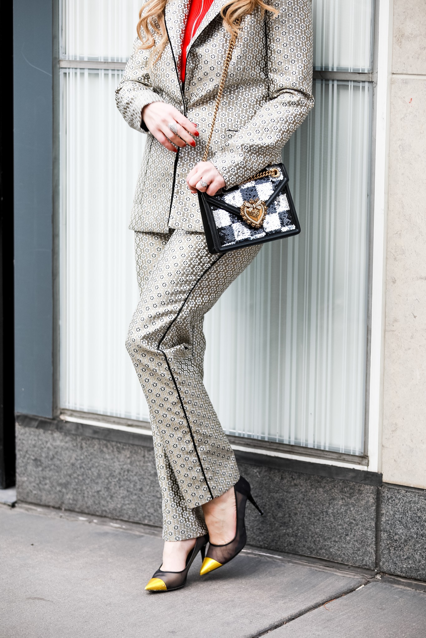 MAJE LUREX JACQUARD SUIT