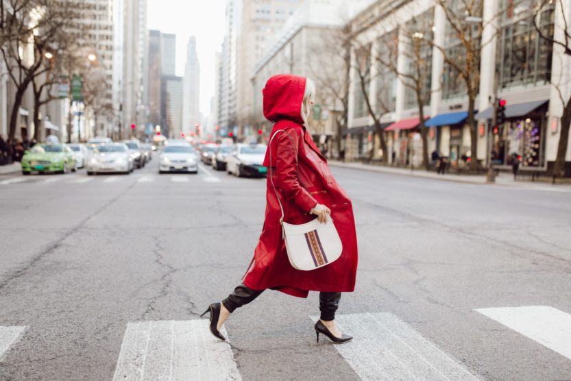 coach sales red leather trench