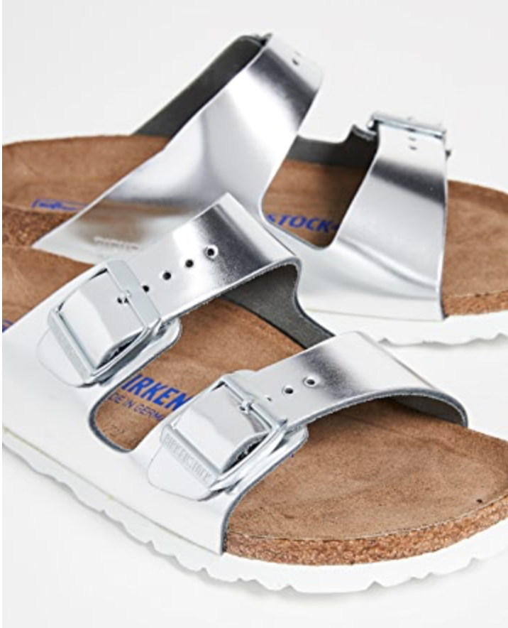 silver birkenstocks