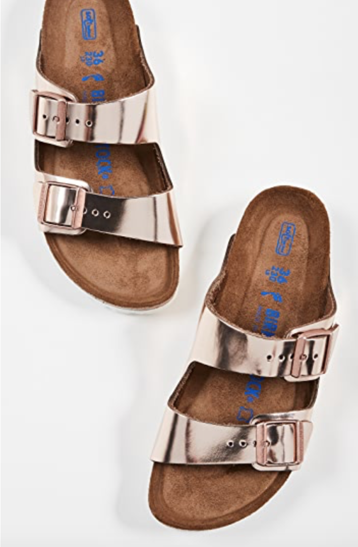 rose gold birkenstocks