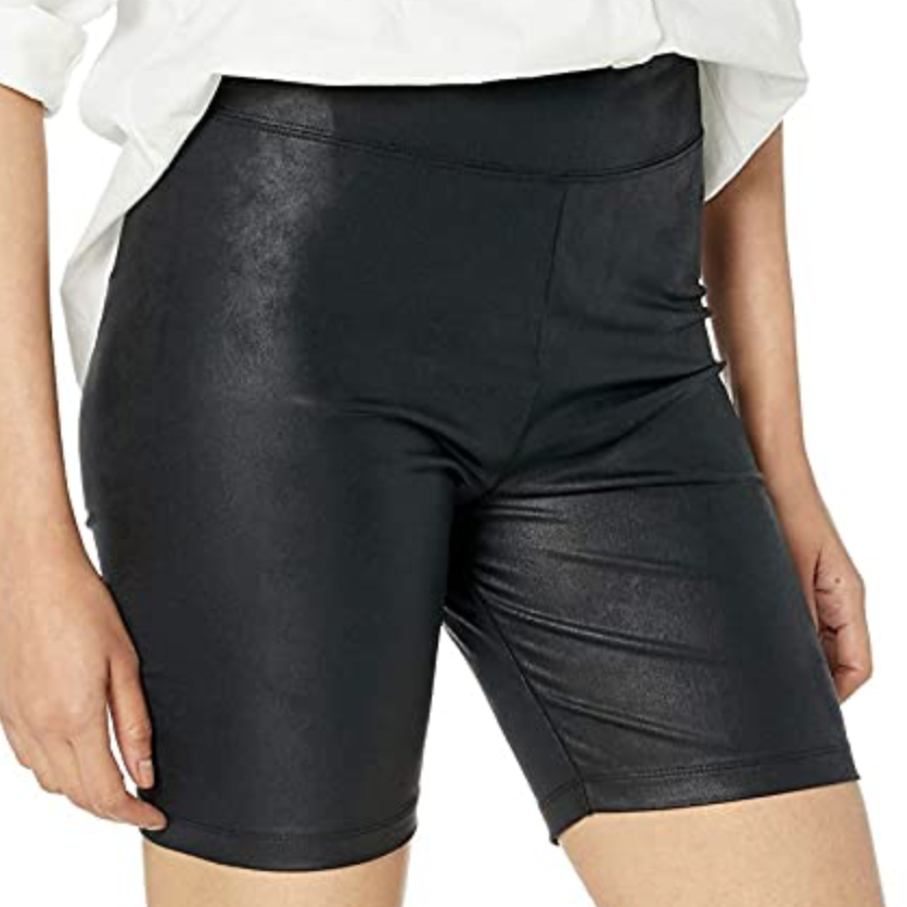 leather biker shorts