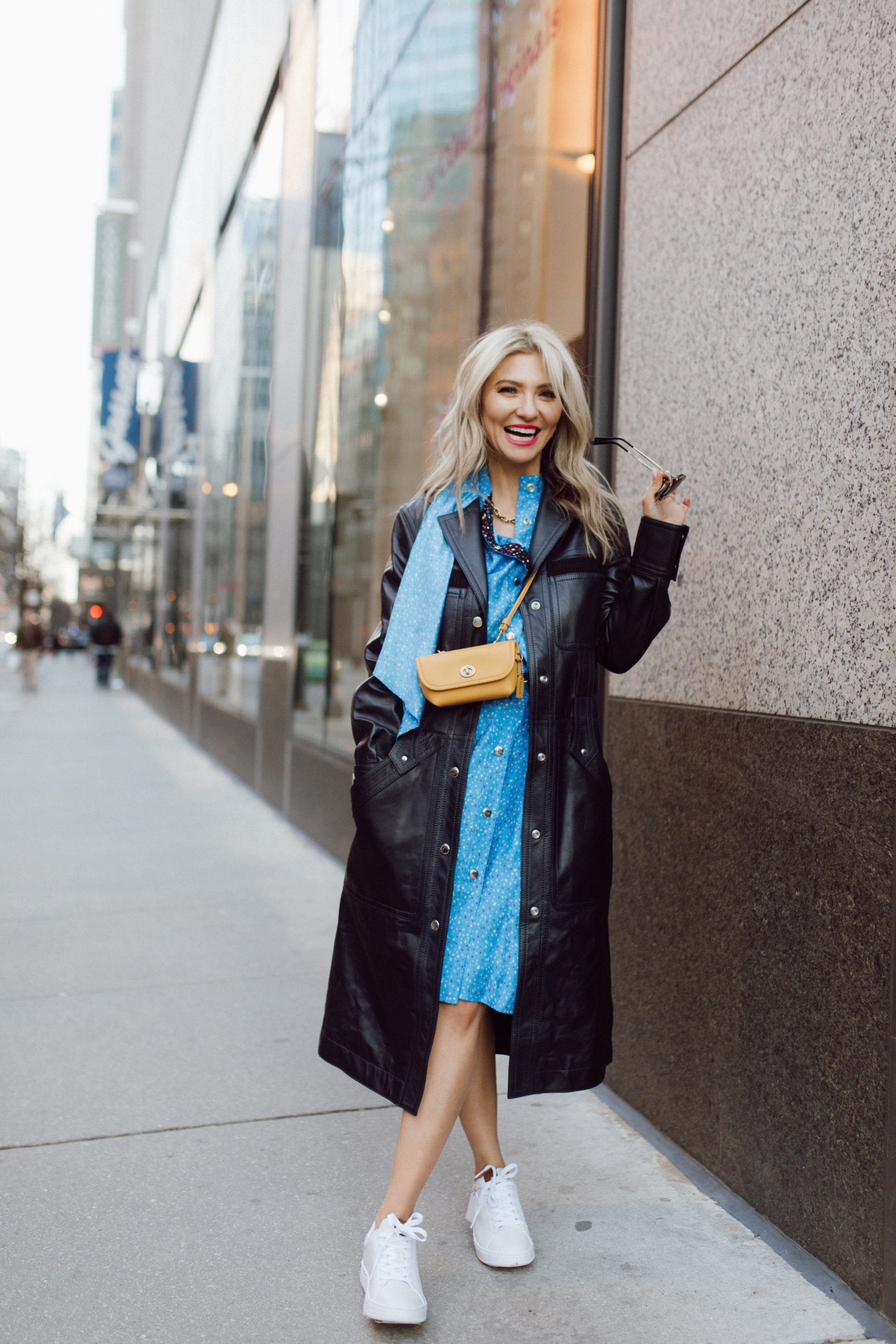 coach leather trench styling