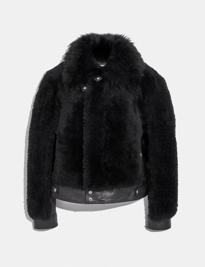 black shearling fall jacket